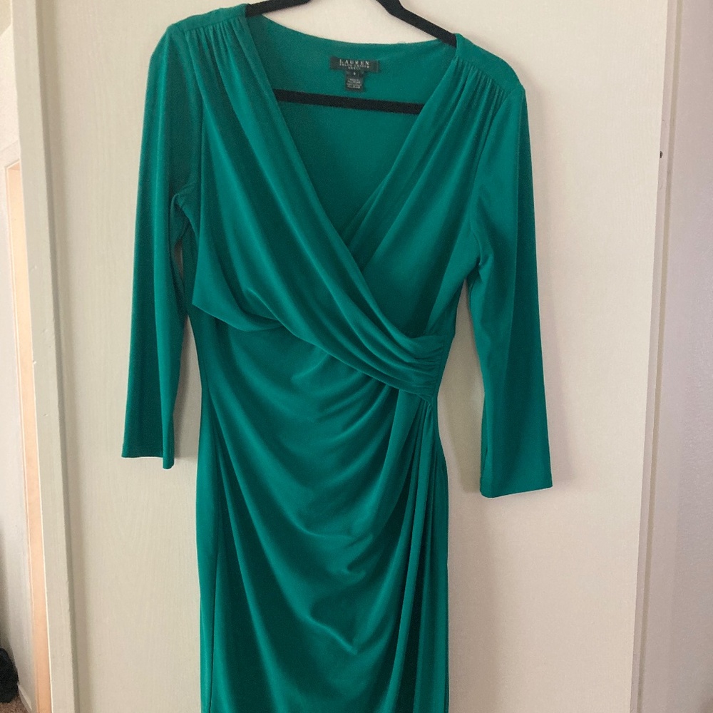 Ralph Lauren Emerald Green  Long Sleeve Dress